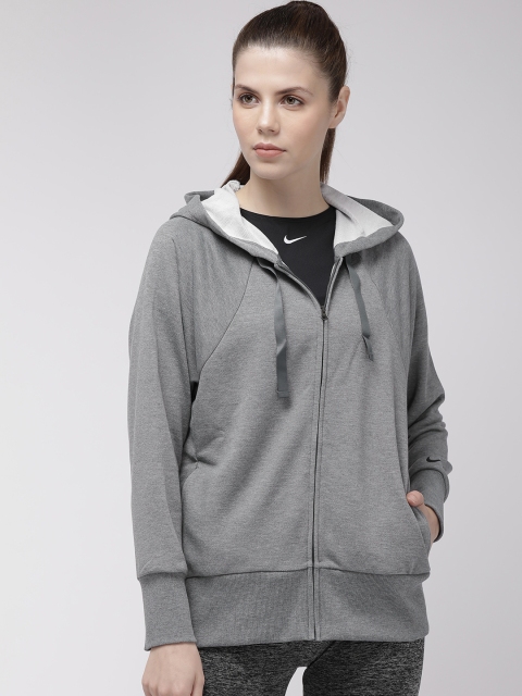 Nike Women Grey Melange Solid AS W FLC GET FIT HD FZ Hooded Dri-Fit Training Sweatshirt
Nike Women Grey Melange Solid AS W FLC GET FIT HD FZ Hooded Dri-Fit Training Sweatshirt
