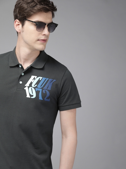French Connection Men Charcoal Grey Slim Fit Solid Polo Collar Pure Cotton T-shirt With Print Detail
French Connection Men Charcoal Grey Slim Fit Solid Polo Collar Pure Cotton T-shirt With Print Detail