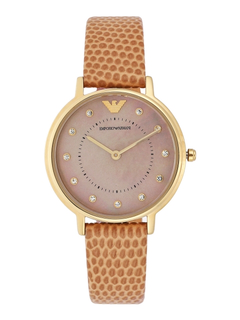 Emporio Armani Women Brown Leather Analogue Watch AR11151