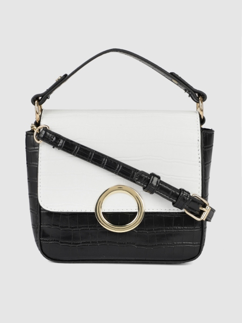 Accessorize Black & White Textured Sling Bag