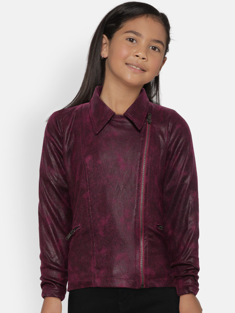Gini and Jony Girls Burgundy Textured Asymmetric Closure Suede Leather Jacket
Gini and Jony Girls Burgundy Textured Asymmetric Closure Suede Leather Jacket