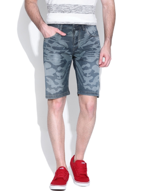 Jack & Jones Navy Printed Rick Comfort Fit Shorts, Navy blue