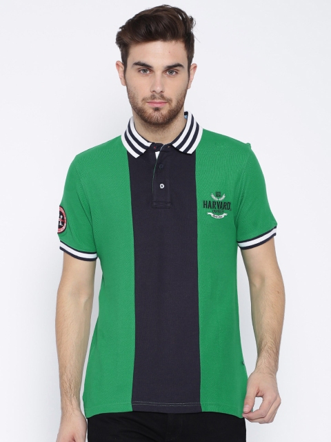 HARVARD Green & Navy Polo T-shirt