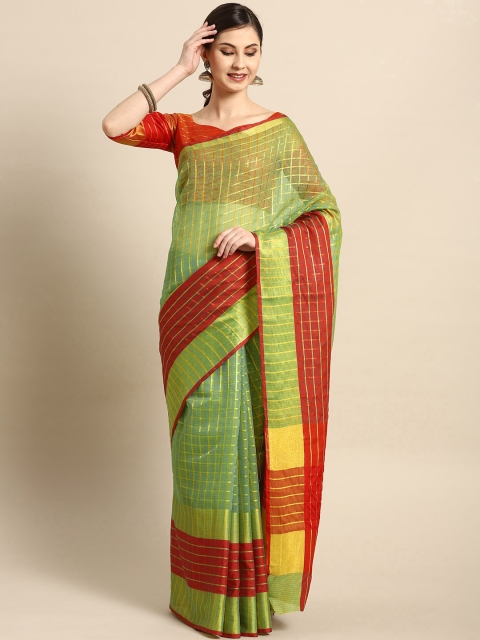 Saree mall Women Green & Red Printed Saree