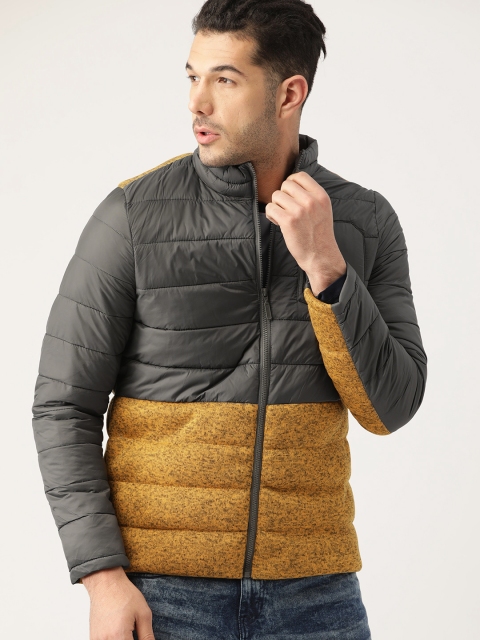 United Colors of Benetton Men Charcoal Grey & Mustard Yellow Colourblocked Padded Jacket
United Colors of Benetton Men Charcoal Grey & Mustard Yellow Colourblocked Padded Jacket