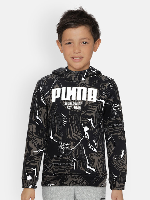 Puma Boys Black Printed Alpha AOP Hooded Sweatshirt
Puma Boys Black Printed Alpha AOP Hooded Sweatshirt