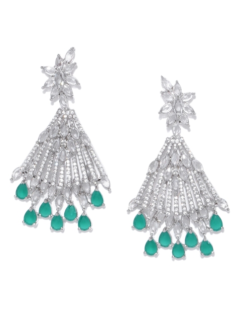 Melani Borsa Green Silver-Plated CZ Stone-Studded Handcrafted Triangular Drop Earrings
Melani Borsa Green Silver-Plated CZ Stone-Studded Handcrafted Triangular Drop Earrings