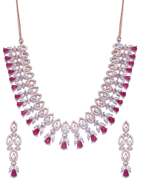Melani Borsa Magenta Rose Gold-Toned Gold Plated CZ Studded Handcrafted Jewellery Set
Melani Borsa Magenta Rose Gold-Toned Gold Plated CZ Studded Handcrafted Jewellery Set