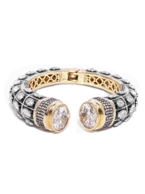 Melani Borsa Women Black & Silver-Toned Gold-Plated CZ-Studded Handcrafted Bangle
Melani Borsa Women Black & Silver-Toned Gold-Plated CZ-Studded Handcrafted Bangle