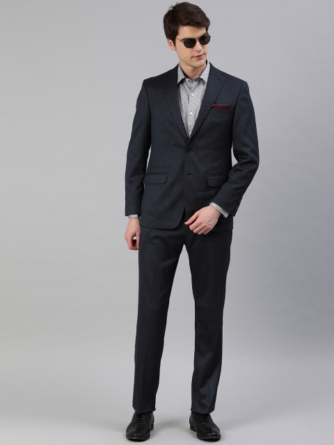 Peter England Men Maroon Self-Design Single-Breasted Tailored-Fit Party Suit, Navy blue
Peter England Men Maroon Self-Design Single-Breasted Tailored-Fit Party Suit, Navy blue