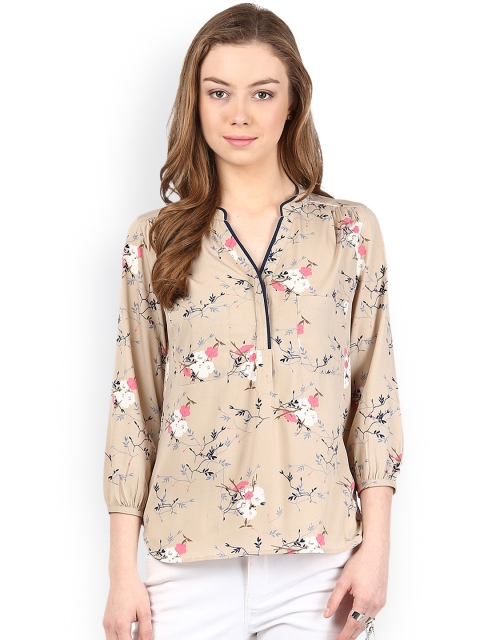 Harpa Women Black Floral Print Top