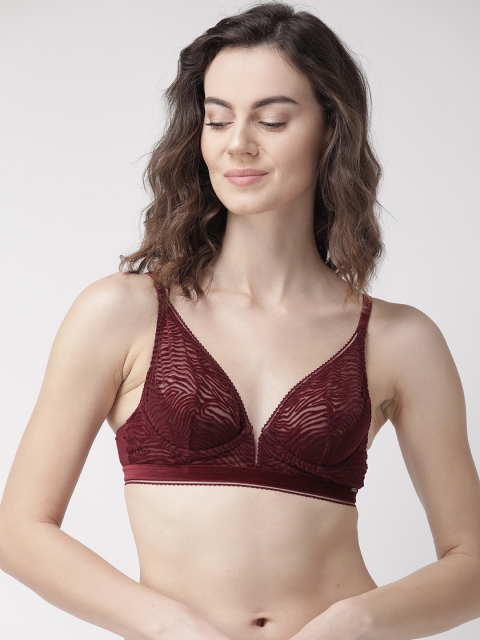 Marks & Spencer Maroon Velvet Finish Self Design Underwired Non Padded Plunge Bra T816387
Marks & Spencer Maroon Velvet Finish Self Design Underwired Non Padded Plunge Bra T816387