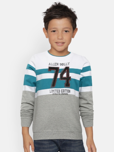 Allen Solly Junior Boys Grey Melange & White Striped Sweatshirt with Applique Detail
Allen Solly Junior Boys Grey Melange & White Striped Sweatshirt with Applique Detail