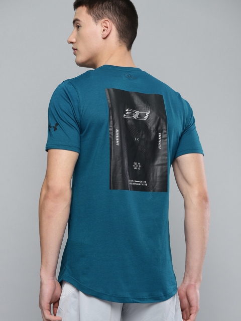 UNDER ARMOUR Men Teal Blue & Black SC30 Evolution Graphic Printed Basketball T-Shirt
UNDER ARMOUR Men Teal Blue & Black SC30 Evolution Graphic Printed Basketball T-Shirt