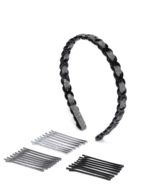 Ayesha Black Embellished Hair Accessory Set