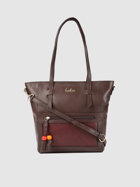 Holii Brown Solid Leather Shoulder Bag