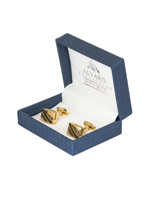 Alvaro Castagnino Men Gold-Toned Square Cufflinks