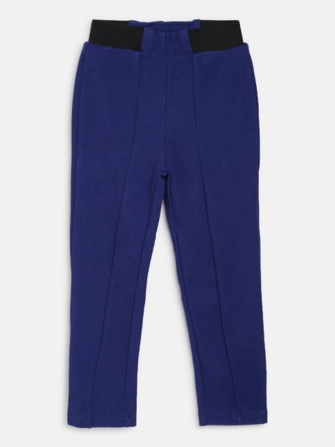 United Colors of Benetton Girls Navy Blue Solid Treggings