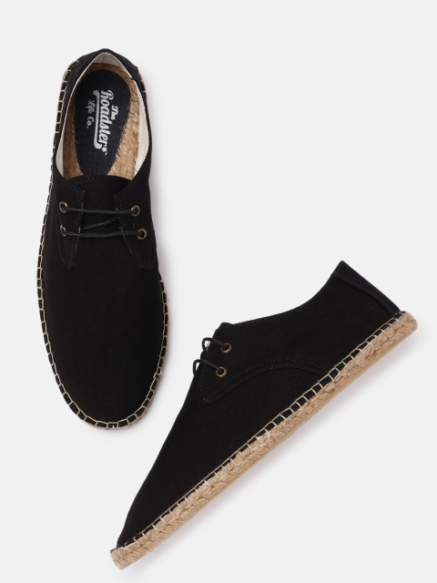 Roadster Men Black Lace-Up Espadrilles