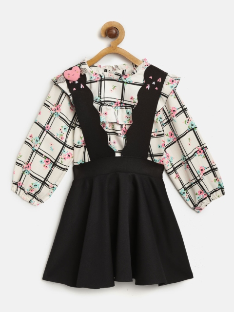 Nauti Nati Girls Off-White & Black Checked Top & Solid Skirt with Attached Suspenders
Nauti Nati Girls Off-White & Black Checked Top & Solid Skirt with Attached Suspenders