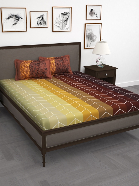 Story@home Yellow & Maroon Abstract 186 TC Cotton 1 Double Bedsheet with 2 Pillow Covers
Story@home Yellow & Maroon Abstract 186 TC Cotton 1 Double Bedsheet with 2 Pillow Covers