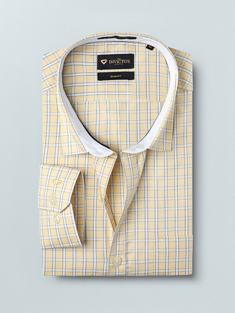 INVICTUS Men Yellow & White Slim Fit Checked Formal Shirt
INVICTUS Men Yellow & White Slim Fit Checked Formal Shirt