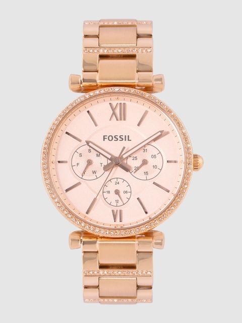 Fossil CARLIE Women Rose Gold Analogue Watch ES4542