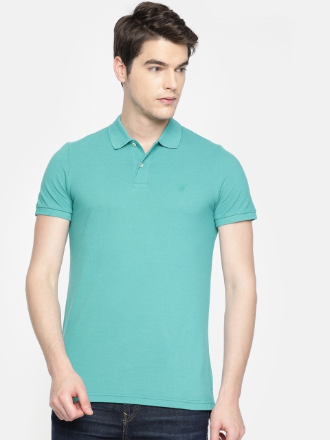 AMERICAN EAGLE OUTFITTERS Men Turquoise Blue Solid Slim Fit Polo Collar Pure Cotton T-shirt
AMERICAN EAGLE OUTFITTERS Men Turquoise Blue Solid Slim Fit Polo Collar Pure Cotton T-shirt