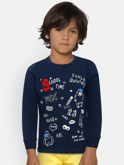 LC Waikiki Boys Navy Blue & White Printed Round Neck T-shirt 
LC Waikiki Boys Navy Blue & White Printed Round Neck T-shirt