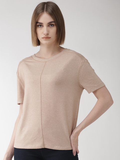 Marks & Spencer Women Beige Solid Top