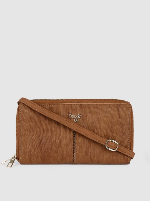 Baggit Women Brown Textured Zip Around Wallet
