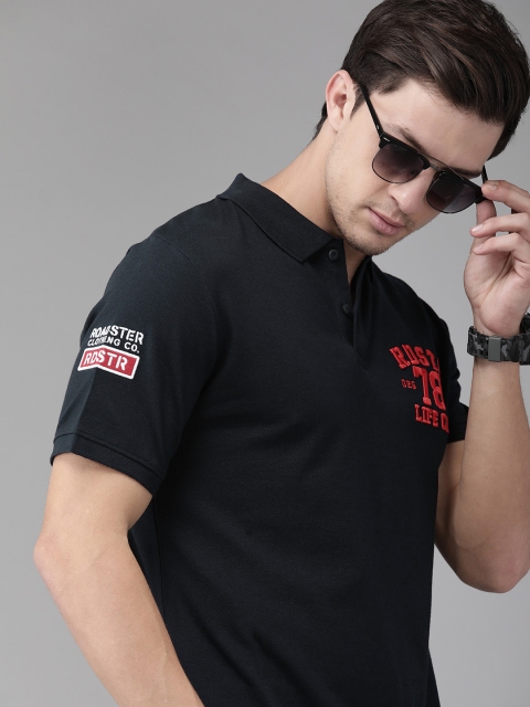 The Roadster Lifestyle Co Men Navy Blue Solid Polo Collar Pure Cotton T-shirt with Brand Carrier Embroidered Detailing
The Roadster Lifestyle Co Men Navy Blue Solid Polo Collar Pure Cotton T-shirt with Brand Carrier Embroidered Detailing