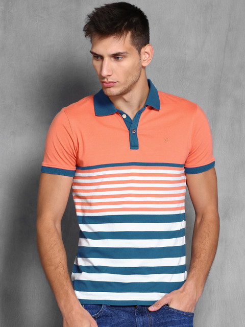 WROGN Coral Pink & Blue Striped Polo T-shirt
WROGN Coral Pink & Blue Striped Polo T-shirt