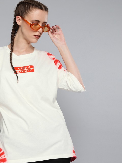 Kook N Keech Women White & Red Dyed Longline Round Neck T-shirt With Printed Detailing
Kook N Keech Women White & Red Dyed Longline Round Neck T-shirt With Printed Detailing