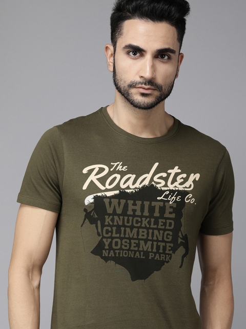 The Roadster Lifestyle Co Men Olive Green Black Printed Round Neck Pure Cotton T-shirt
The Roadster Lifestyle Co Men Olive Green Black Printed Round Neck Pure Cotton T-shirt