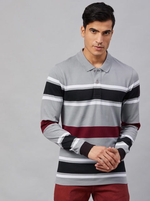 The Roadster Lifestyle Co Men Grey and Black Striped Polo Collar Pure Cotton T-shirt
The Roadster Lifestyle Co Men Grey and Black Striped Polo Collar Pure Cotton T-shirt