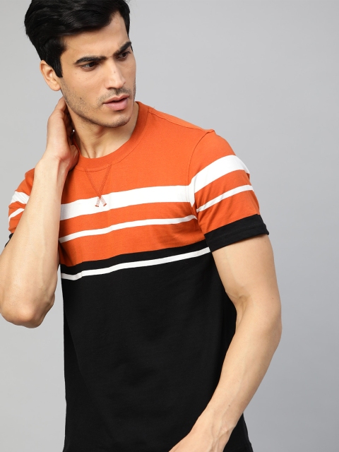 The Roadster Lifestyle Co Men Black Rust Orange Striped Round Neck Pure Cotton T-shirt
The Roadster Lifestyle Co Men Black Rust Orange Striped Round Neck Pure Cotton T-shirt