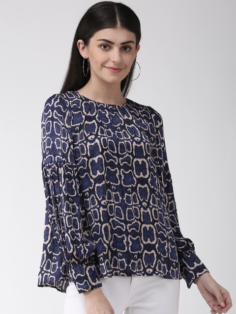 Marks & Spencer Women Navy Blue & Beige Snakeskin Print A-Line Top with Satin Finish
Marks & Spencer Women Navy Blue & Beige Snakeskin Print A-Line Top with Satin Finish