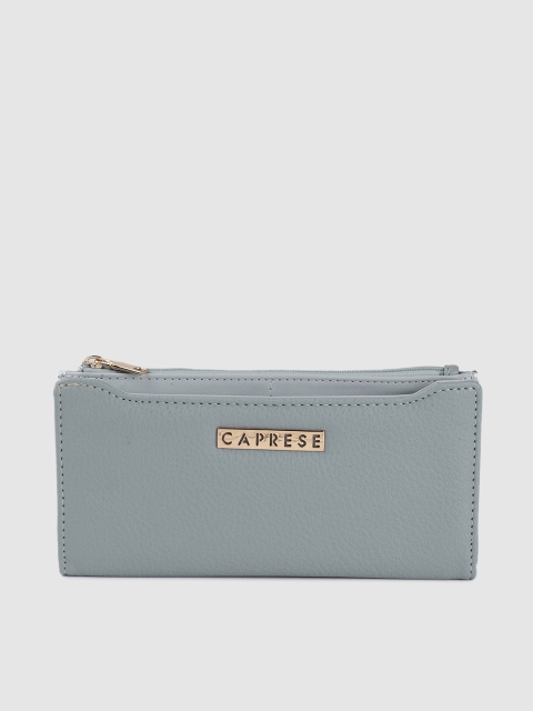 Caprese Women Blue Solid Two Fold Wallet