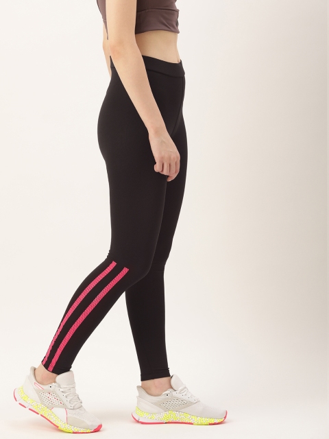 NUSH Women Black Solid Tights