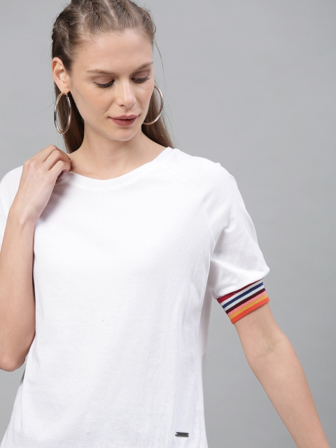 The Roadster Lifestyle Co Women White Solid Top