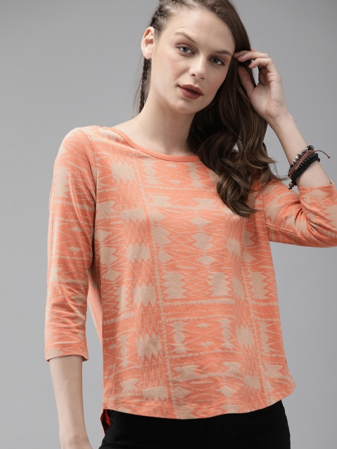 The Roadster Lifestyle Co Women Coral Orange Beige Printed Round Neck Pure Cotton T-shirt
The Roadster Lifestyle Co Women Coral Orange Beige Printed Round Neck Pure Cotton T-shirt