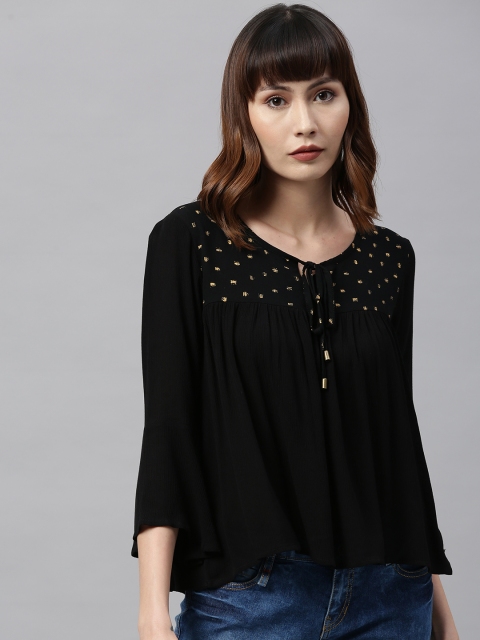 The Roadster Lifestyle Co Greenturn Women Black & Yellow Yoke Design A-Line Sustainable Top
The Roadster Lifestyle Co Greenturn Women Black & Yellow Yoke Design A-Line Sustainable Top