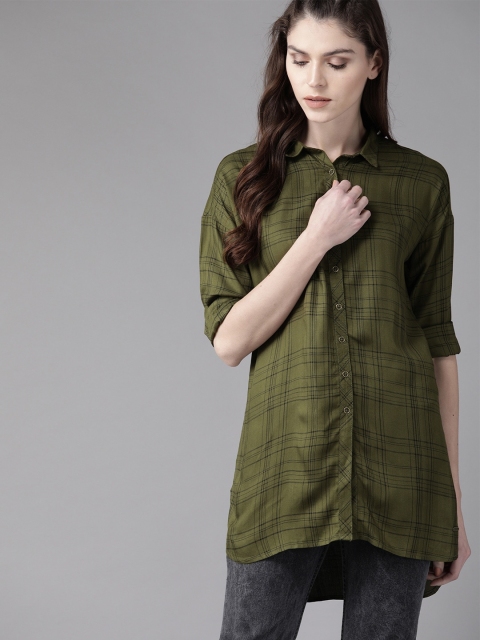 The Roadster Lifestyle Co Women Olive Green & Black Regular Fit Checked Longline Sustainable Casual Shirt
The Roadster Lifestyle Co Women Olive Green & Black Regular Fit Checked Longline Sustainable Casual Shirt