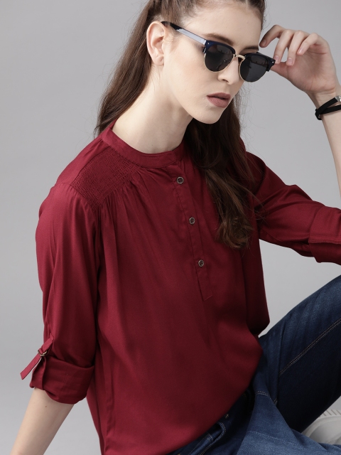The Roadster Lifestyle Co ECOVERO Women Greenturn Maroon Solid Shirt Style Sustainable Top
The Roadster Lifestyle Co ECOVERO Women Greenturn Maroon Solid Shirt Style Sustainable Top