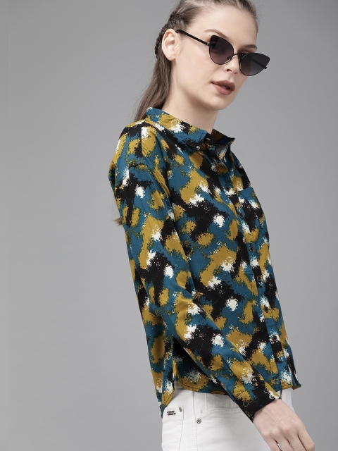 The Roadster Lifestyle Co Women Black & Teal Blue Regular Fit Printed Casual Shirt
The Roadster Lifestyle Co Women Black & Teal Blue Regular Fit Printed Casual Shirt