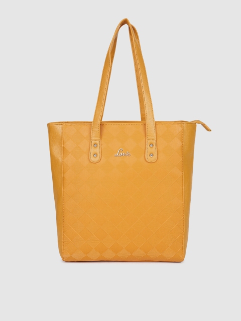 Lavie Mustard Yellow Textured Shoulder Bag