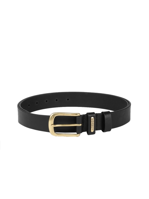 Hidesign Men Black Solid Leather Belt