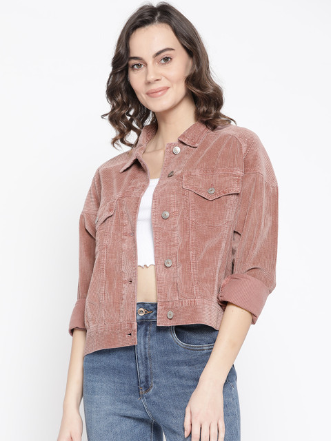 AMERICAN EAGLE OUTFITTERS Women Dusty Pink Solid Corduroy Tailored Jacket
AMERICAN EAGLE OUTFITTERS Women Dusty Pink Solid Corduroy Tailored Jacket