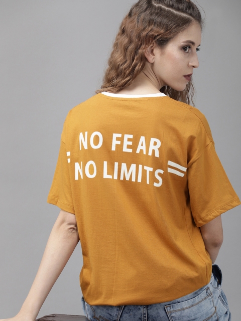 The Roadster Lifestyle Co Women Mustard Yellow Printed Round Neck Pure Cotton T-shirt
The Roadster Lifestyle Co Women Mustard Yellow Printed Round Neck Pure Cotton T-shirt